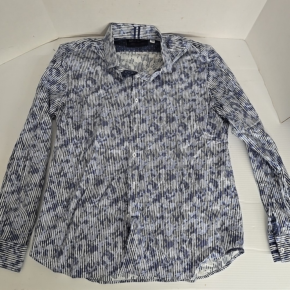 Robert Graham Fragment Classic Fit Abstract Print Cotton Knit Button-Up Shirt 2x